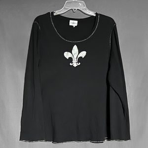 Black Fleur du Lis Tunic
